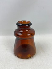 Antique 3 Inch Bixby Amber Glass Patent MCH 6 1883 Ink Bottle