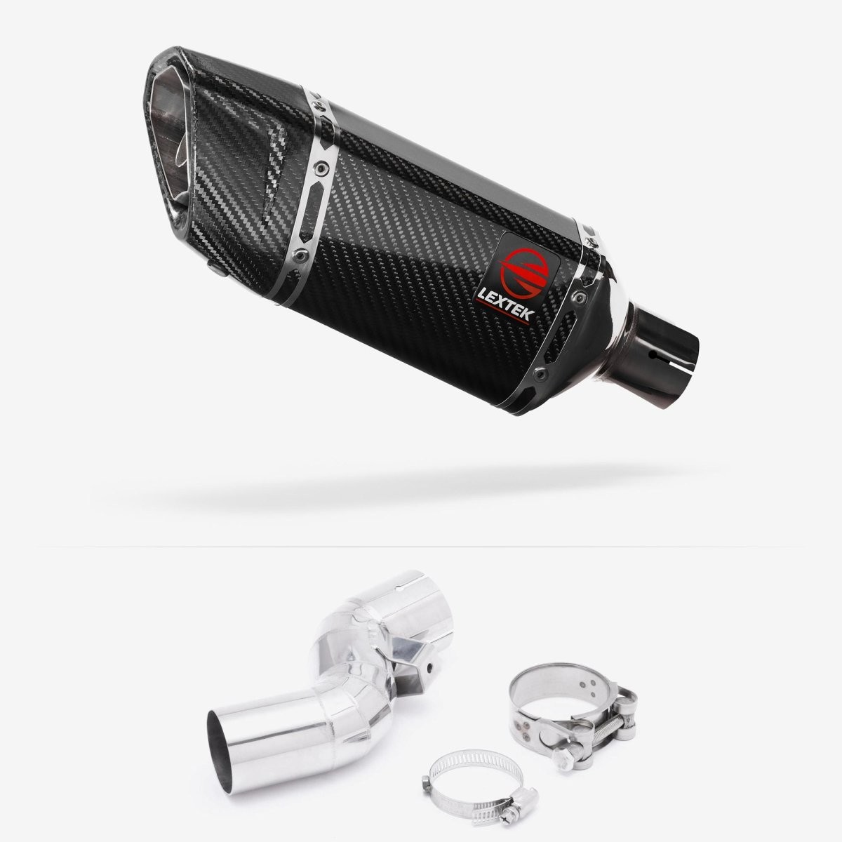 Lextek Carbon Fibre SP11C 200mm Exhaust with Link Pipe Silencer Rear Polished