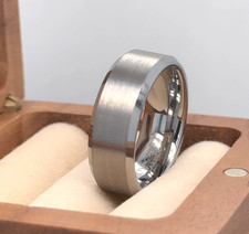 Valentine’s Day ring Silver Tungsten Laser Engraved Ring Shiny Brushed Band