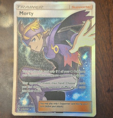 Pokemon Morty 212/214 SM Lost Thunder Full Art Holo Ultra Rare Eng 2018