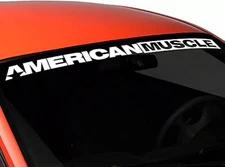 American Muscle USA Car Sticker Decal, Truck, Windshield Banner 