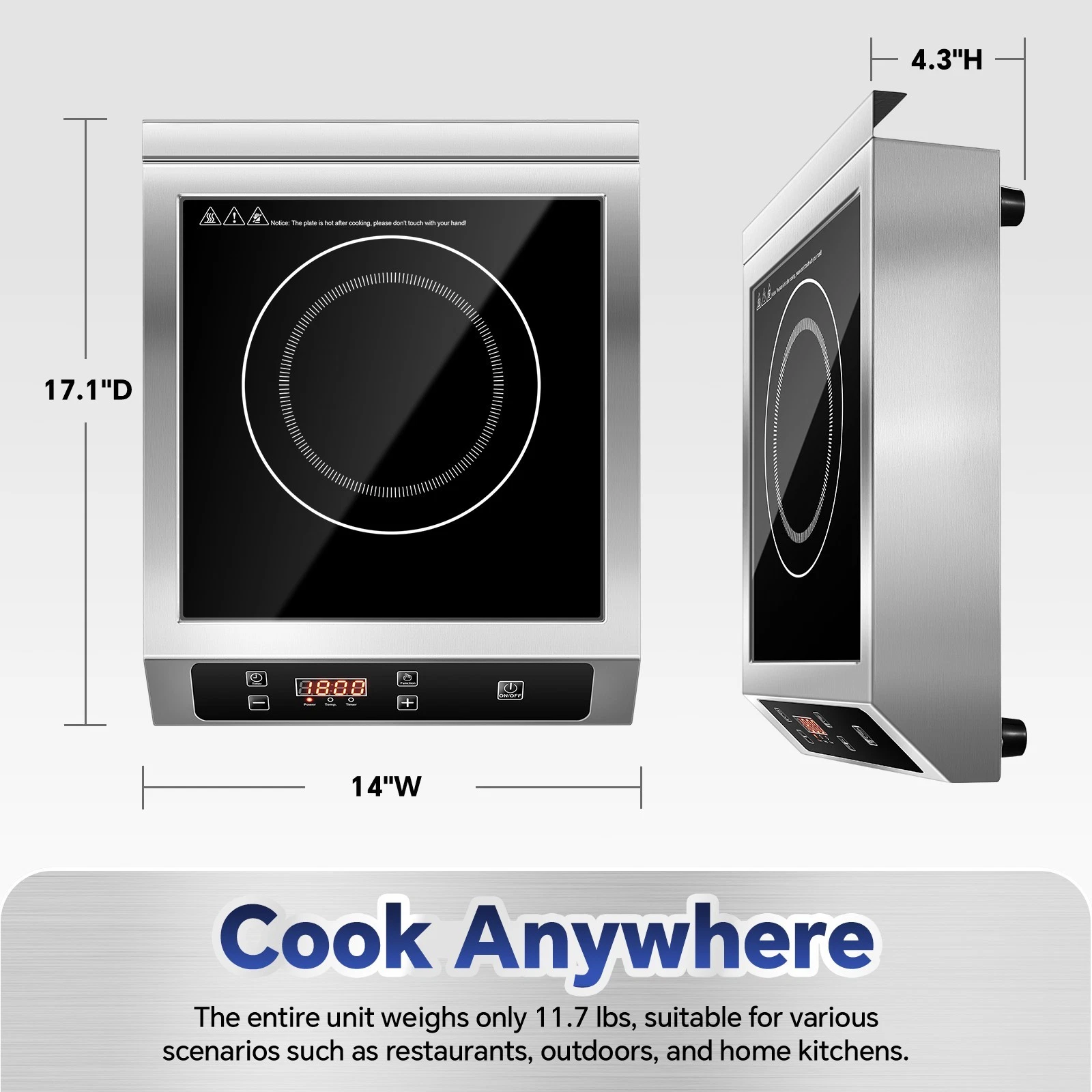 14 Inch Induction Cooktop 3500W Low-Noise Cooling for Home Chefs ,Party Catering
Opens in a new wind
