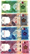 2022 / 2020 Qatar Banknote 1, 5, 10, 50 Riyal Issue UNC  P32 P33 P34 P35