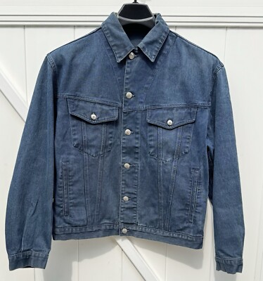 Versace Classic V2 Blue Denim Medusa Button Jeans Jacket Large L