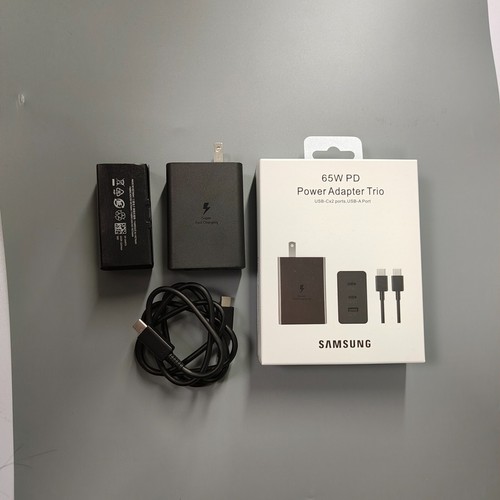 65W PD3 Trio Power Adapter Super Fast Wall Charger w/ USB-C Cable Samsung T6530