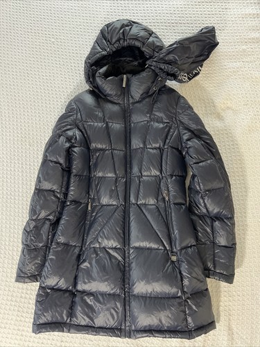 Calvin Klein Premium Down Packable Lightweight Coat Hooded Puffer Jacket Small - Picture 3 of 19