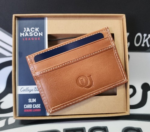 Oklahoma Sooners BROWN LEATHER Slim Wallet New in Box by Jack Mason $55.00 - Picture 2 of 3
