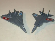Vintage 1970s TIM MEE US Navy F-15 & F-18 Jet Planes! Silver Processed Plastics!