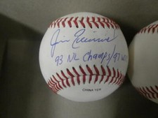 Jim Eisenreich Phillies/Royals/Marlins Signed OLB Baseball COA 2 inscriptions