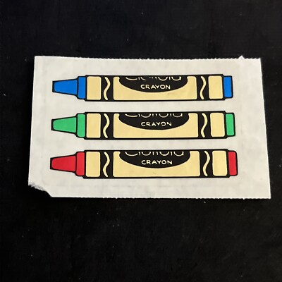 Vintage 80 s Personal Expressions Foil Transparent CRAYONS Stickers -