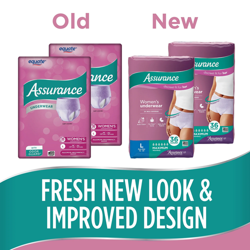 Assurance Women's Incontinence & Postpartum Underwear L Maximum Absorbency 72 Ct - Picture 2 of 11