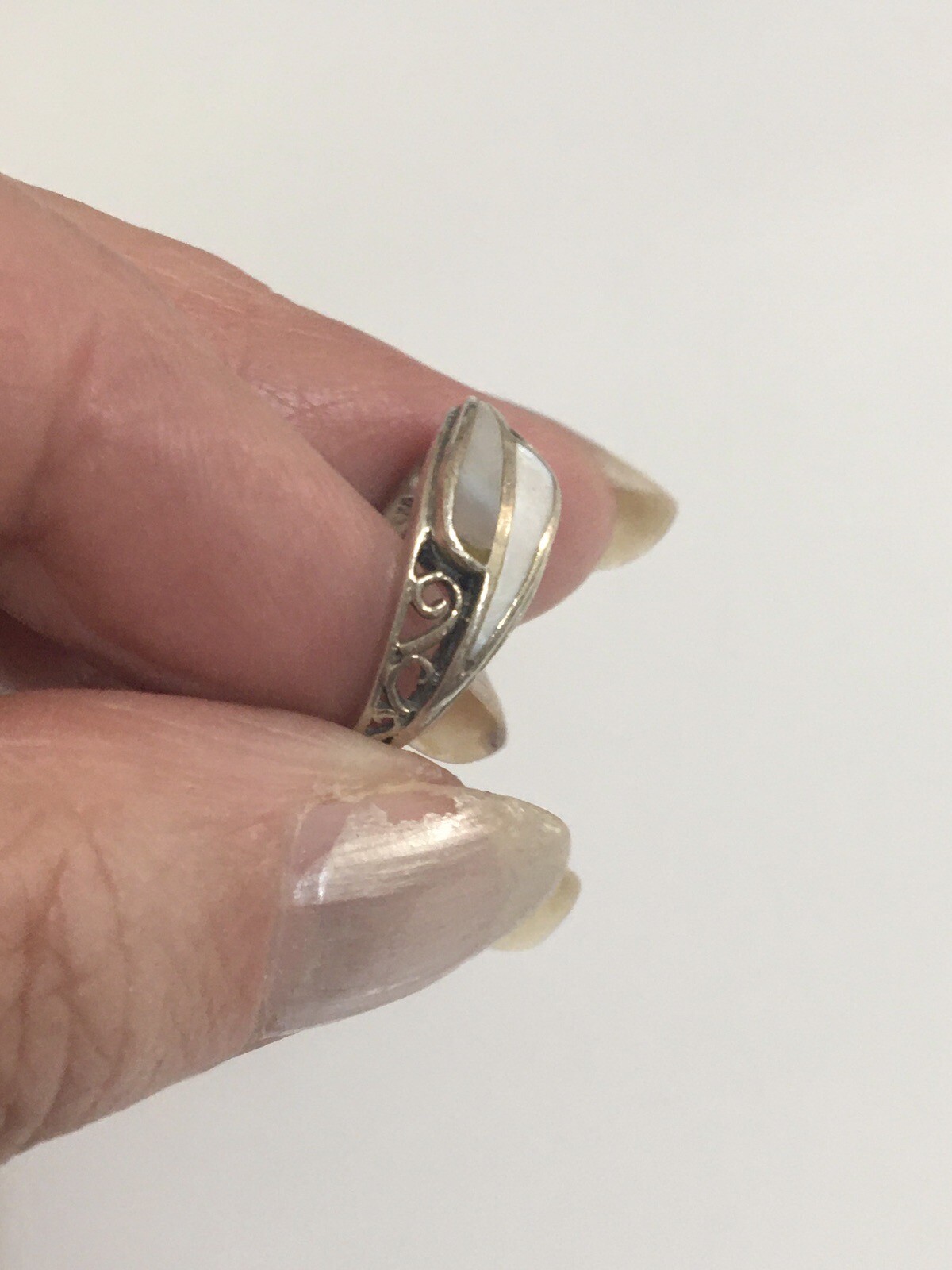 Vintage 925 Solid Sterling Silver White Mother Of… - image 14