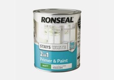 Ronseal Stays White 2 in 1 Primer and Paint Matt Brilliant White 750ml