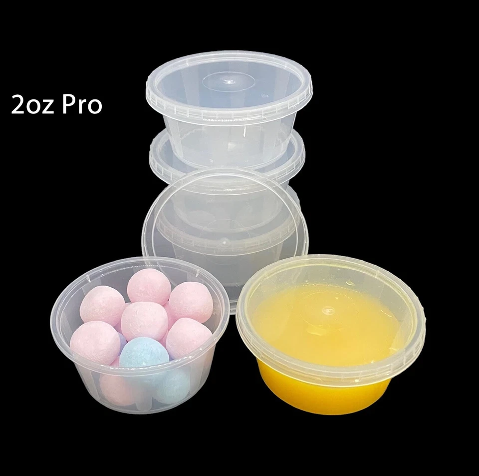 1oz 2oz 3oz 4oz Round Food Containers Plastic Clear Tubs Lids Deli Pot Sauce Dip - Image 3 of 4