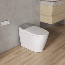 Smart Bidet Toilet LED Display Elongated Toilet w Bidet Seat Auto Open/Close