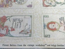 Moda Indygo Junction Flower Babies Fabric Panel - 77 Squares - 44.5" x 41" NOS