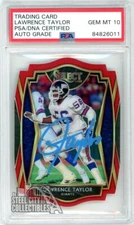 Lawrence Taylor 2020 Panini Select Red Auto Card #110 PSA/DNA 10 (Light Blue)