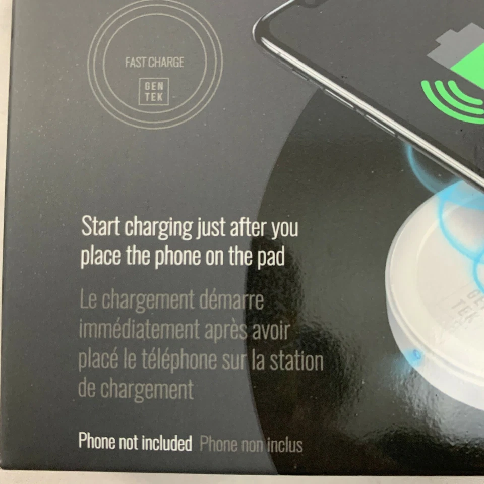 A BRAND NEW,  UN-OPENED GEN TEK WIRELESS CHARGING PAD FOR YOUR MOBILE PHONE FAST - Image 2 of 4
