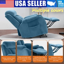 Power Lift Recliner Chair Electric Sofa Fabric for Elderly Senior Remote Control