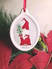 NWT Ganz Gnome Christmas Tree Merry  Bright Ceramic Ornament Farmhouse