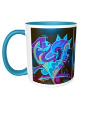 Blue Coffee Cup - 11 ounces - Original Heart Design - Brand New