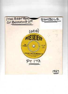 THE SYMBOLS - (THE BEST PART OF ) BREAKING UP / AGAIN. UK 1967 ORIG SOUL 7''. VG+
