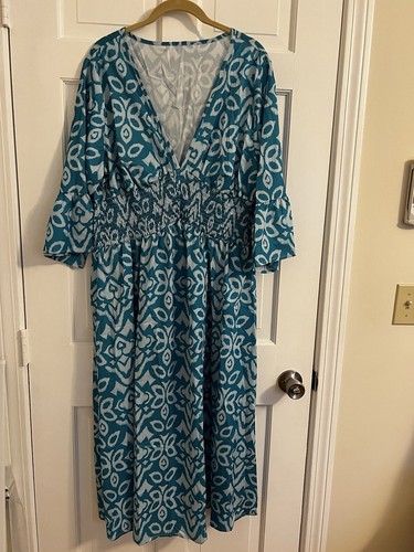 Türkisfarbenes Sommerkleid Größe 2X