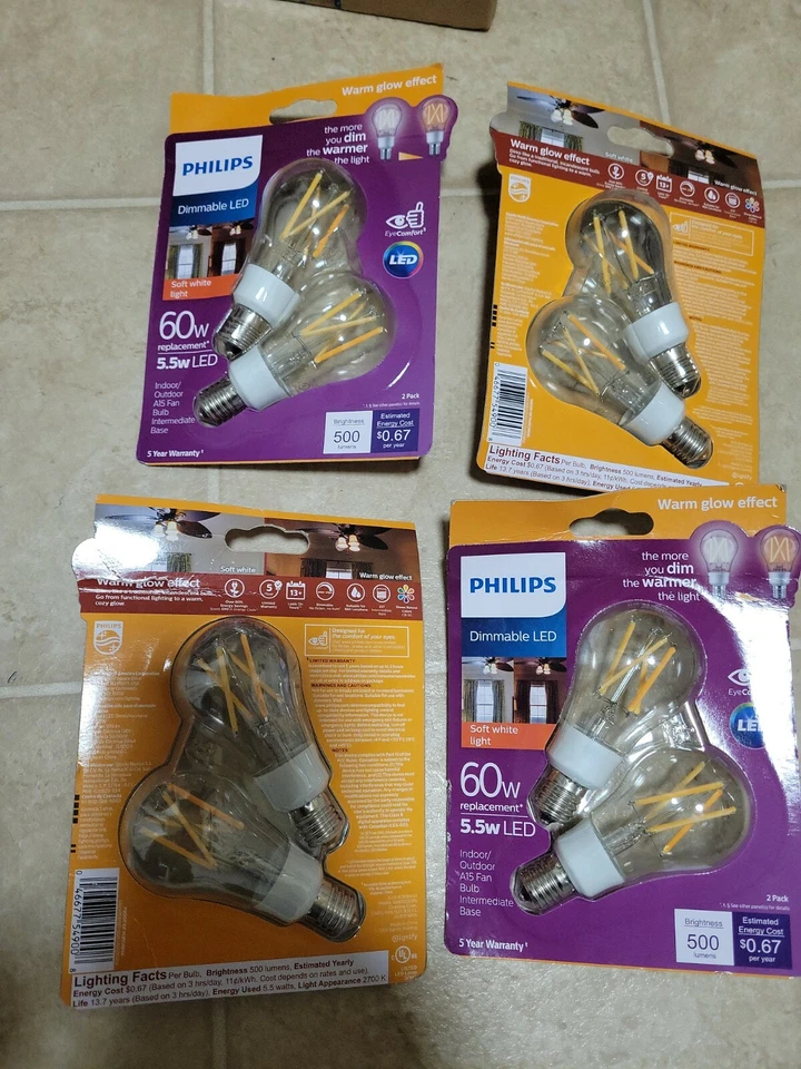 Philips Warm Glow 60W Equivalent Soft White A15 Base Dimmable LED Light Bulb - Image 3 of 4