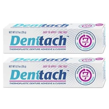 Denttach Denture Adhesive, Thermoplastic Denture Adhesive (Pack of 2)