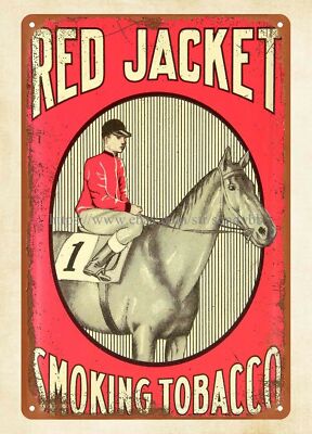 Red Jacket Pipe and Cigarette Tobacco metal tin sign man cave bedroom wall decor