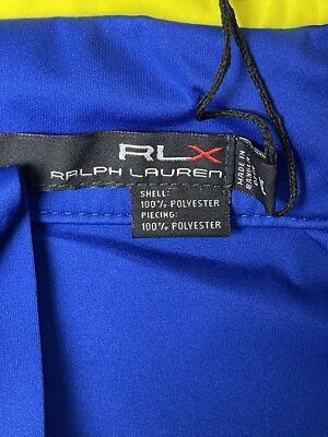 Ralph Lauren RLX Full Zip Golf Performance Jacket Blue Yellow Mens