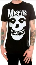 Mens Misfits Punk Rock Band Fiend Skull Logo, T-Shirt Black Size Medium. NWT 