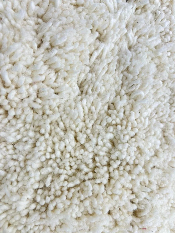 Beni ourain rug, Moroccan rug, Berber carpet, Cream Wool rug, Handmade rug, Whit - Image 4 of 4