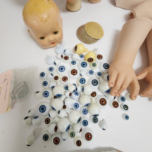 Vintage Lot of Bisque Doll Parts Doll Heads Eye Balls Arms Legs Hands Full Dolls - Picture 23 of 24