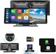 10.26" Touch Screen Wireless Apple Carplay Portable Car Stereo Android Auto 722
