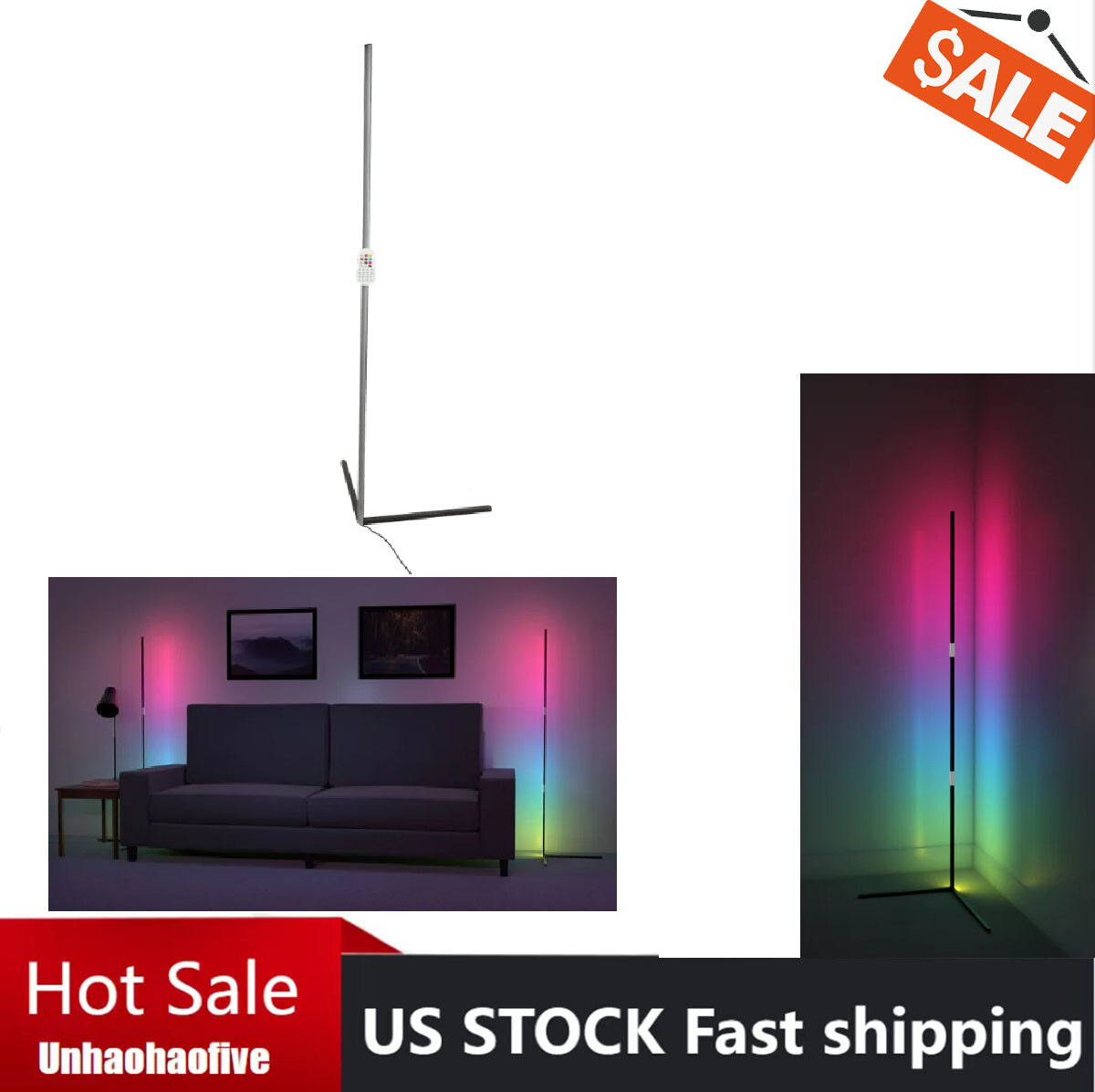 RGB Corner Light Bar, Reacts to Music and Sound with LED Lighting
