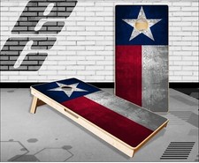 Distressed Grunge Texas Flag Cornhole Boards Bean Bag Toss Game