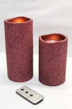Home Reflections Set of 2 Flameless Embossed Wax Candles BORDEAUX RTL 67