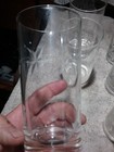 Set of 5 Clear Etched Water/Juice Glasses - Holds 12 Ounces - Good Condition — photo 2