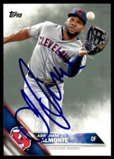 2016 Topps Baseball Card Abraham Almonte Auto Cleveland Indians #556 Signed