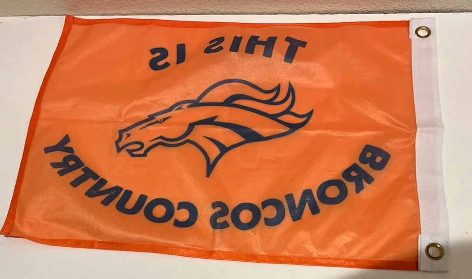 Флаг страны Denver Broncos оранжевый 19 x 13 дюймов винтажные товары NFL - Изображение 3 из 4