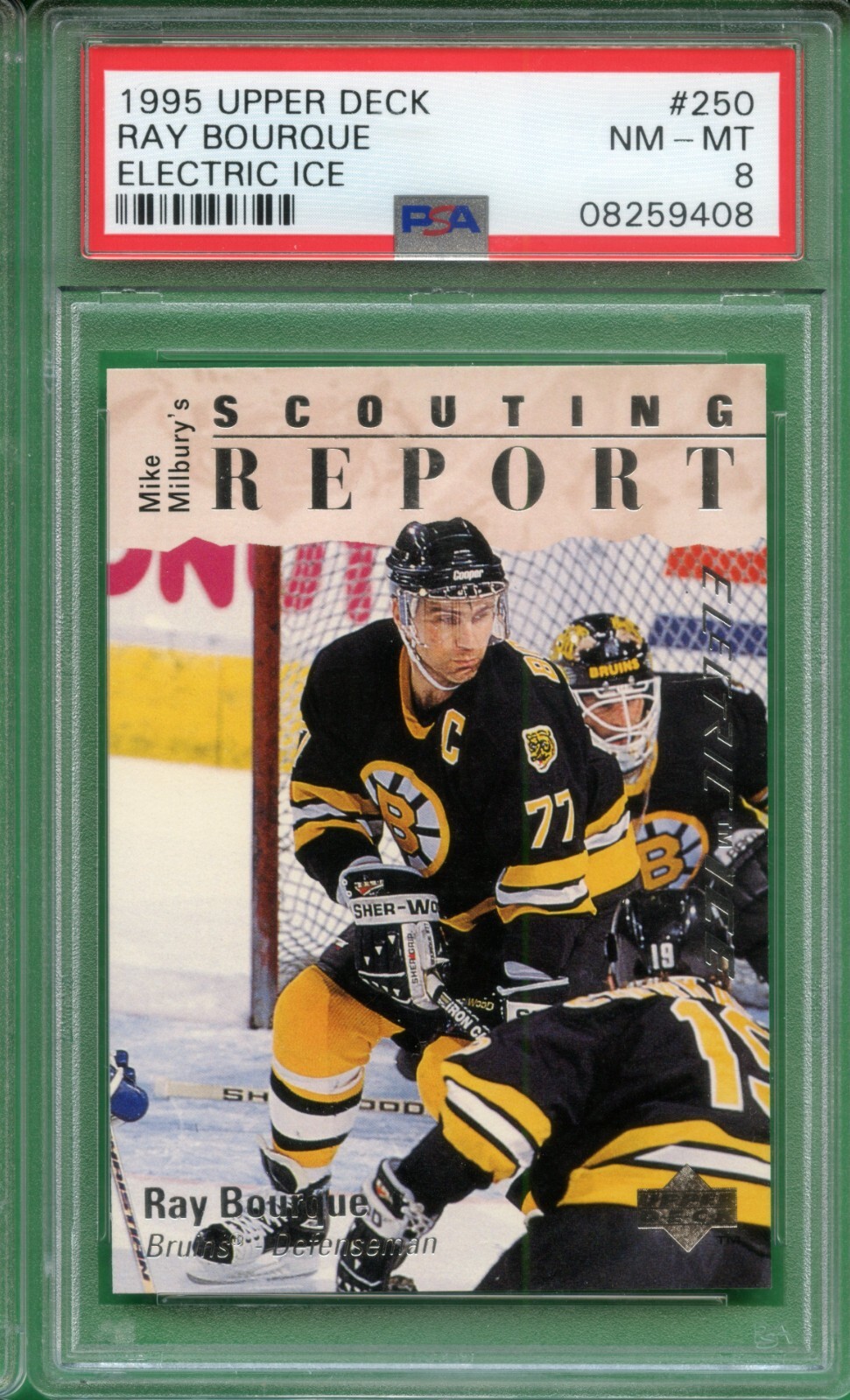 1995 UPPER DECK ELECTRIC ICE #250 RAY BOURQUE PSA 8