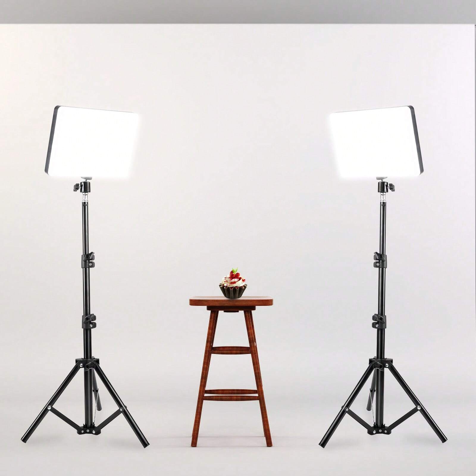 2 PCS USB Selfie Ring Light With Adjustable Tripod Stand - Dimmable, Push-Button