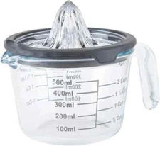 Cartman Citrus Lemon Orange Juicer, Gray Manual Hand Squeezer, Glass Citrus Ream