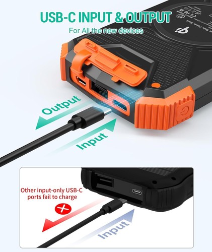 BLAVOR Solar Power Bank 10,000mAh, Portable Wireless Charger, 20W Fast Charging - Picture 4 of 10