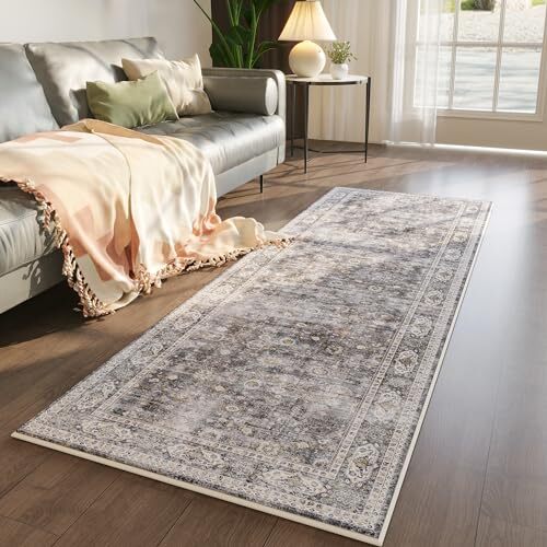 Runner Rug Hallway Runner Rug Washable Kitchen Runner Rugs with Rubber Backing - Picture 6 of 7