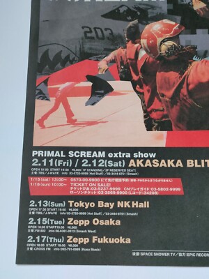 Primal Scream Xtrmntr 2000 Promo Flyer Japan Tour Bobby Gillespie