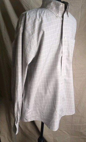 Lands End Plaid Button Up Shirt Men's M 15-15 1/2 No Iron Broadcloth Longsleeve - Picture 4 of 10
