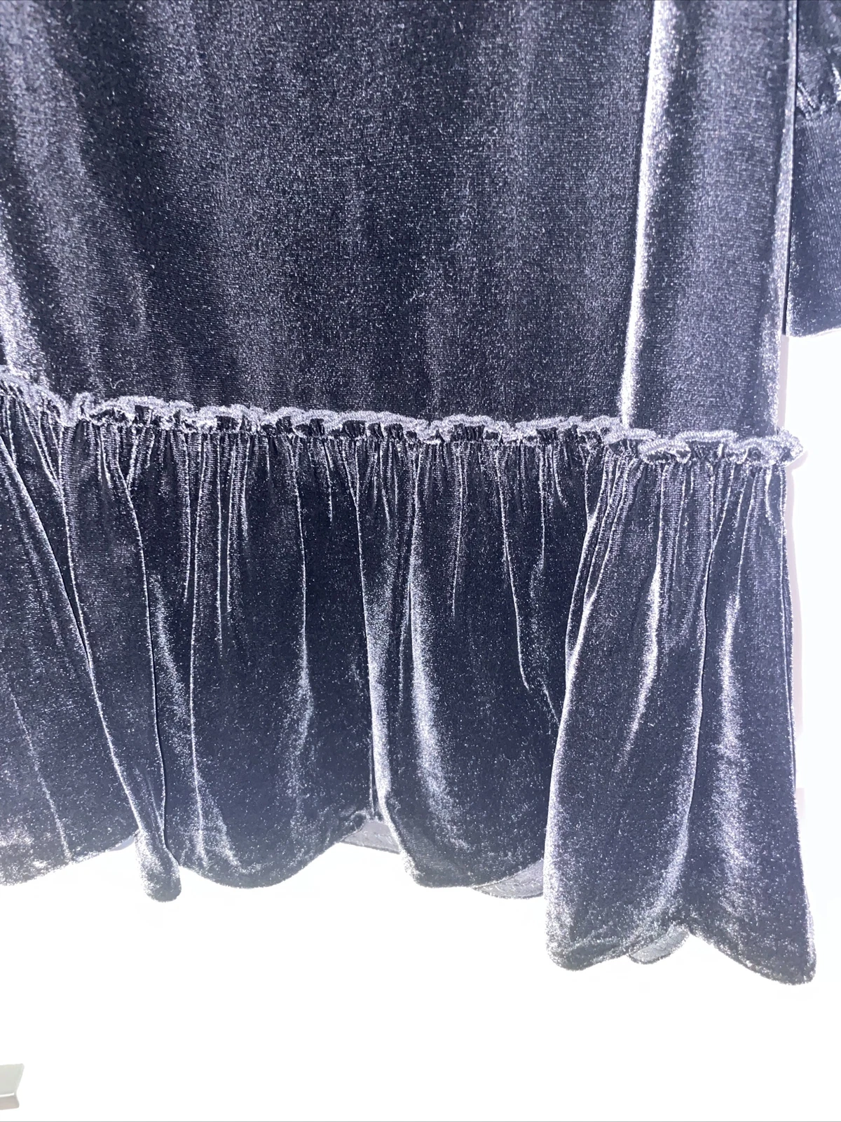 Mini Abito Kate Spade Nero Velluto Cravatta Cambio Anteriore Orlo Increspato Taglia XS NUOVO CON ETICHETTE