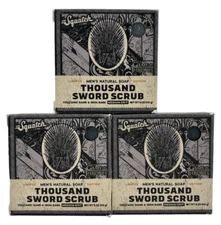 3 Pack Dr. Squatch Soap Thousand Sword Scrub Limited Edition For Men 5 oz